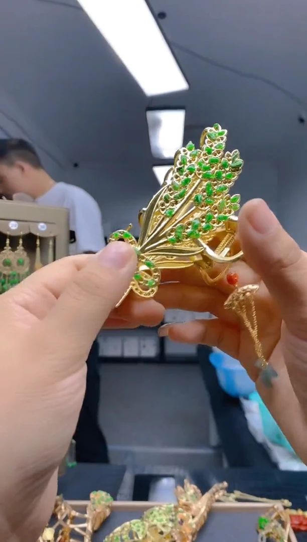 【闪购商品】翡翠耳饰合金0130翡翠发簪
