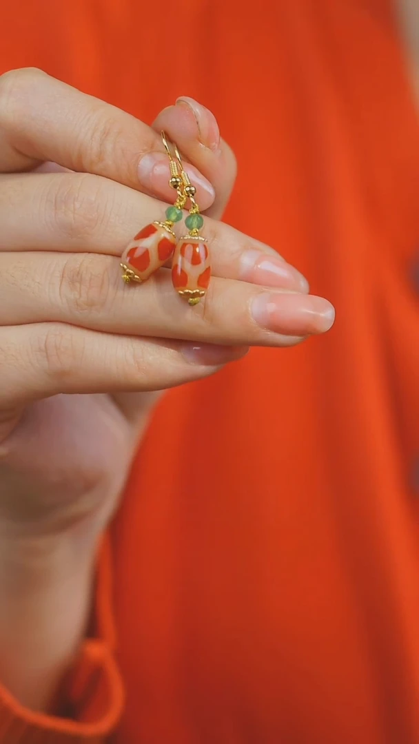 【闪购商品】玛瑙/玉髓耳环未镶嵌多样性发其一