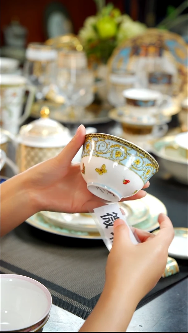 瓷片4英寸茶碗   6个