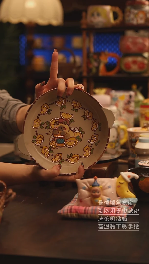 陶瓷景德镇可爱陶瓷釉下彩绘设计师款