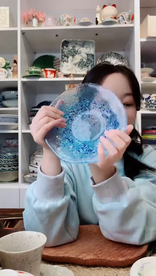 陶瓷【孤品】水野硝子玻璃盘17.5cm