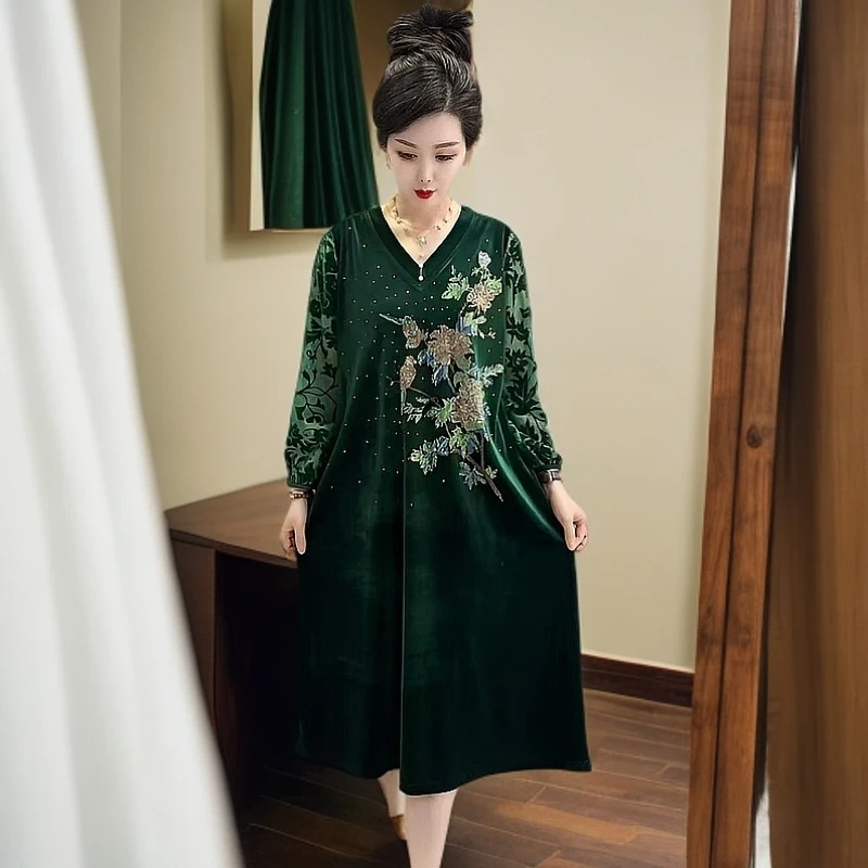 D889153设计师时尚显瘦大气高端洋气百搭气质宽松款民族风连衣裙