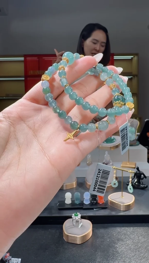 吊坠(不含链)银S925镶嵌翡翠手串（多样性发其一）