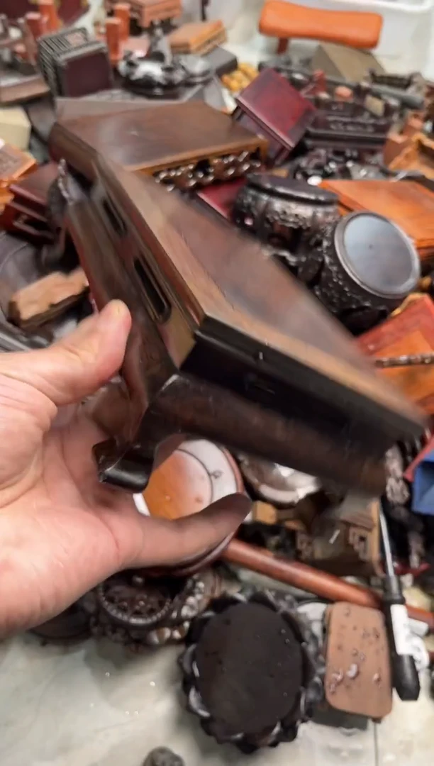 木76 黑檀木开天窗长方底座