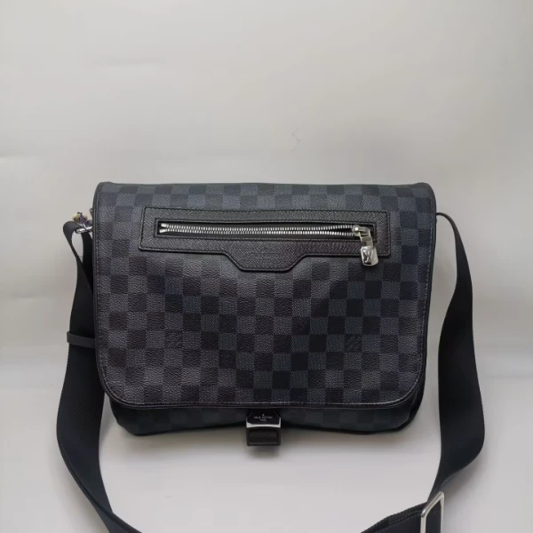 99新 LouisVuitton/路易威登  98新17242 LV 蓝棋盘格单扣邮差包