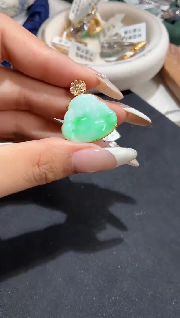 吊坠(不含链)银S925镶嵌翡翠【挽石珠宝】佛公