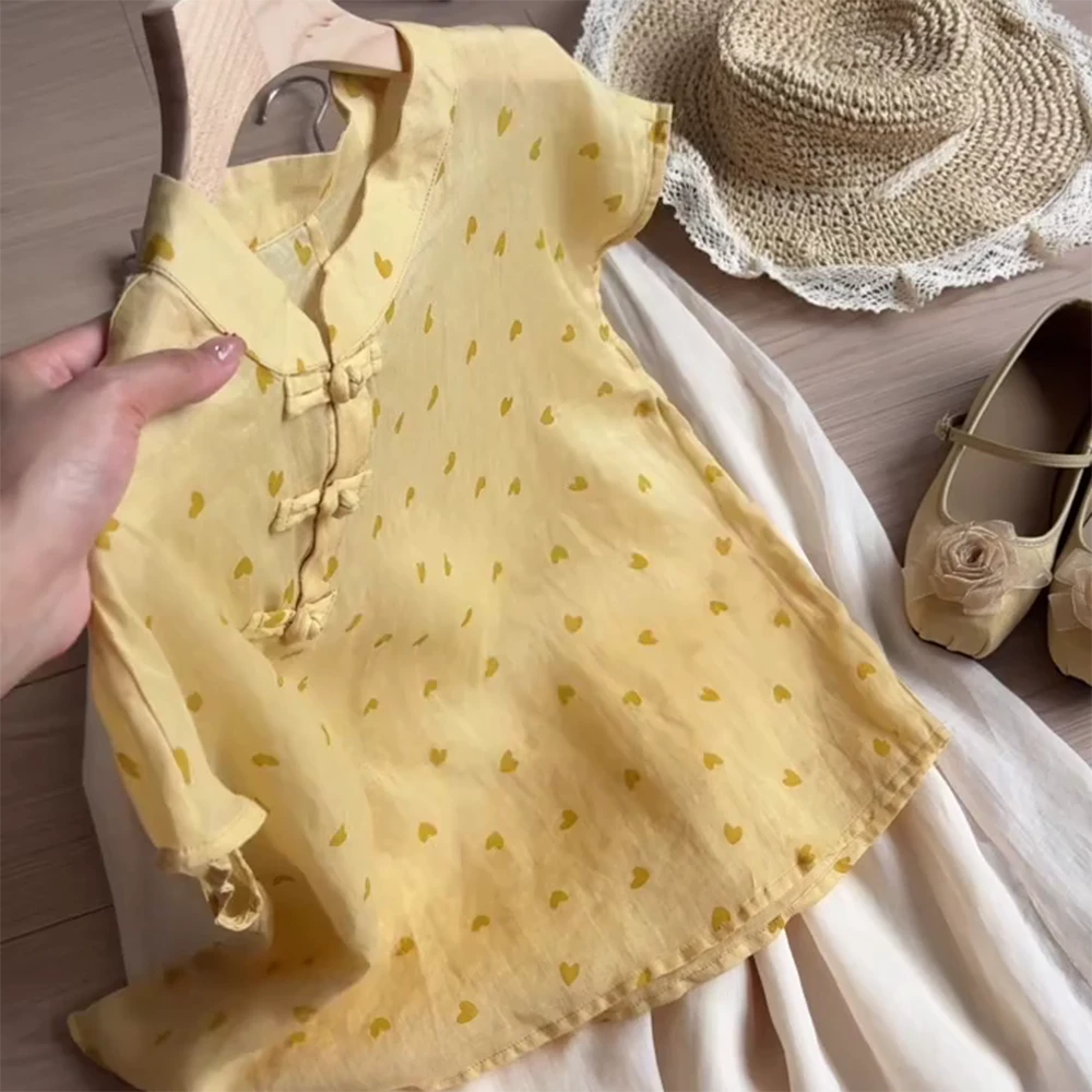 新中式夏季复古新款国风提花盘扣休闲气质短袖衬衫C5315