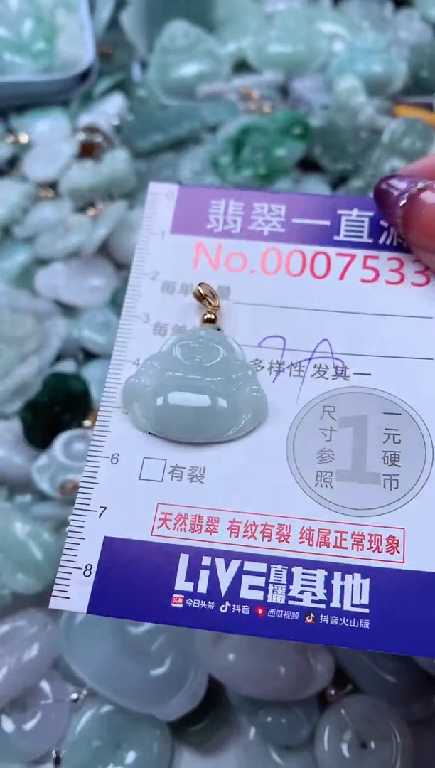 翡翠未镶嵌吊坠(不含链)7533