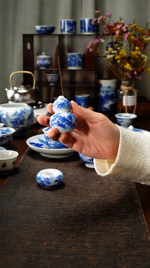 景德镇手工手绘葫芦香插