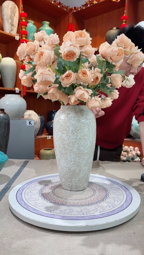 【闪购商品】瓶精品陶瓷花瓶 无花 茶白大号