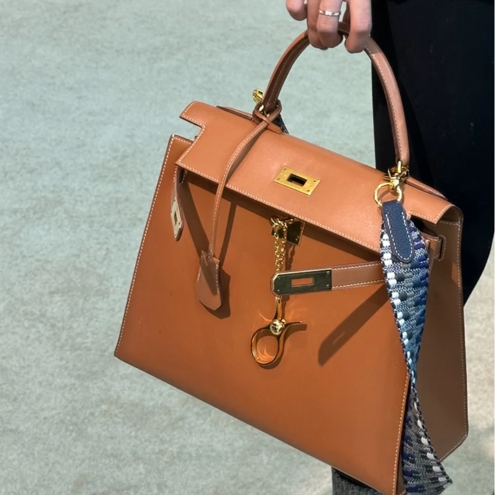 95新 Hermes/爱马仕 【小池专属】Kelly28金棕金E皮外缝 圈S刻 中古