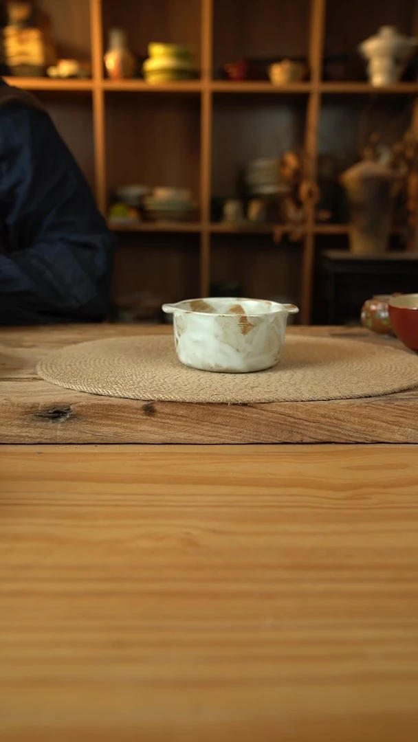 粉影系列的双耳早餐碗1个