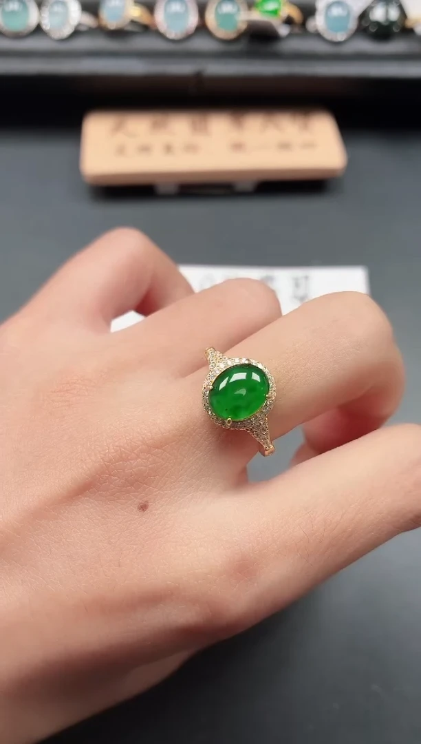 银S925镶嵌戒指翡翠11