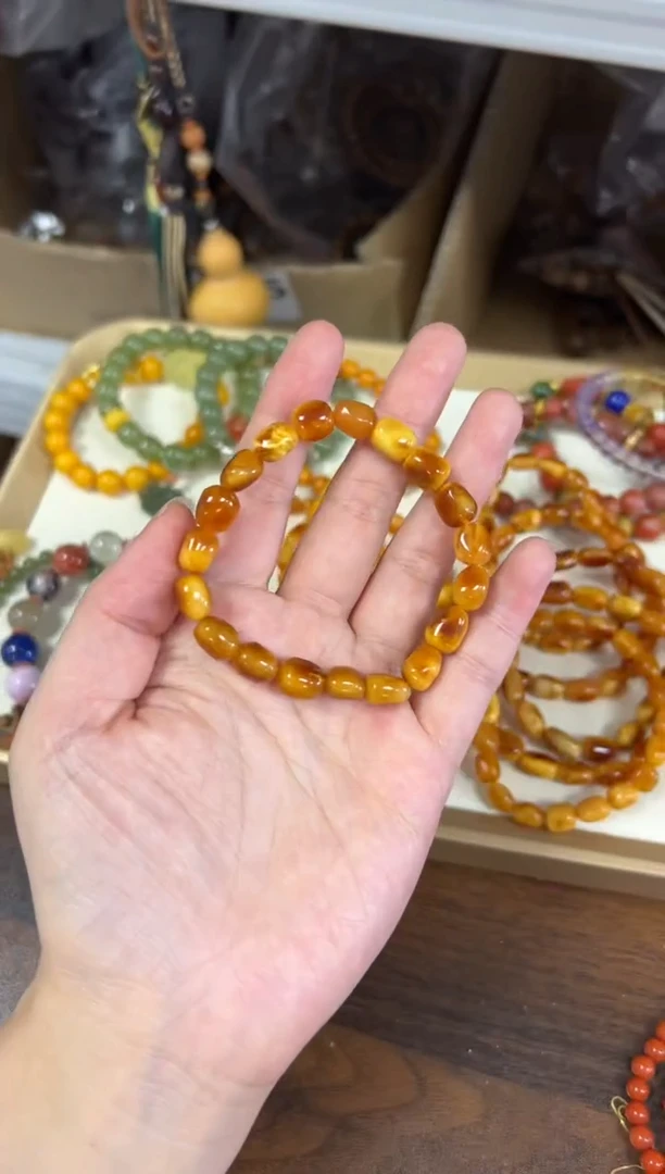 未镶嵌蜜蜡手链爆米花妖花老蜜蜡枣珠手链[2015]