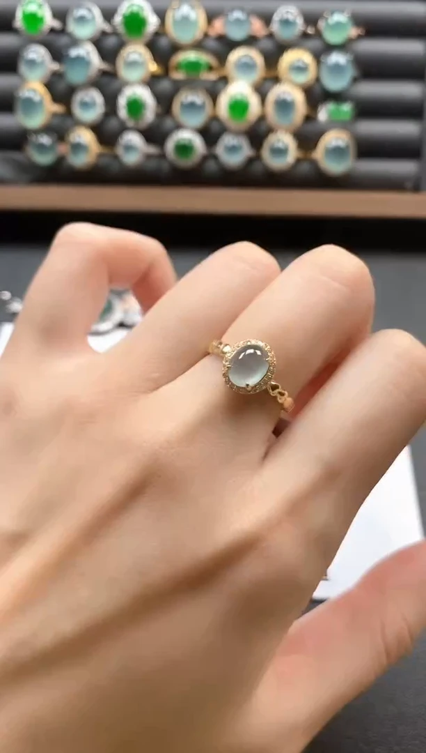 银S925镶嵌戒指翡翠51511