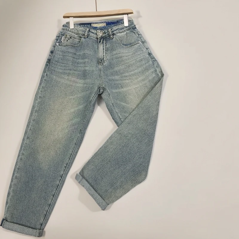 浅色水洗直筒牛仔裤夏季时尚百搭休闲九分裤春夏新款裤子潮流复古