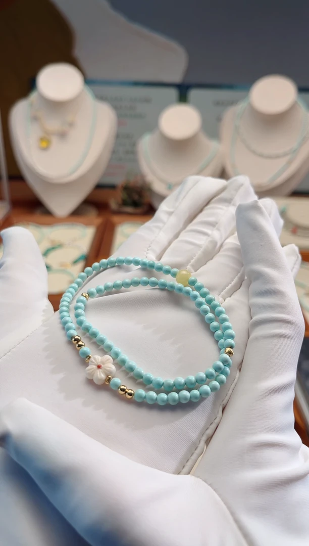 【闪购商品】绿松石手串未镶嵌双圈小花