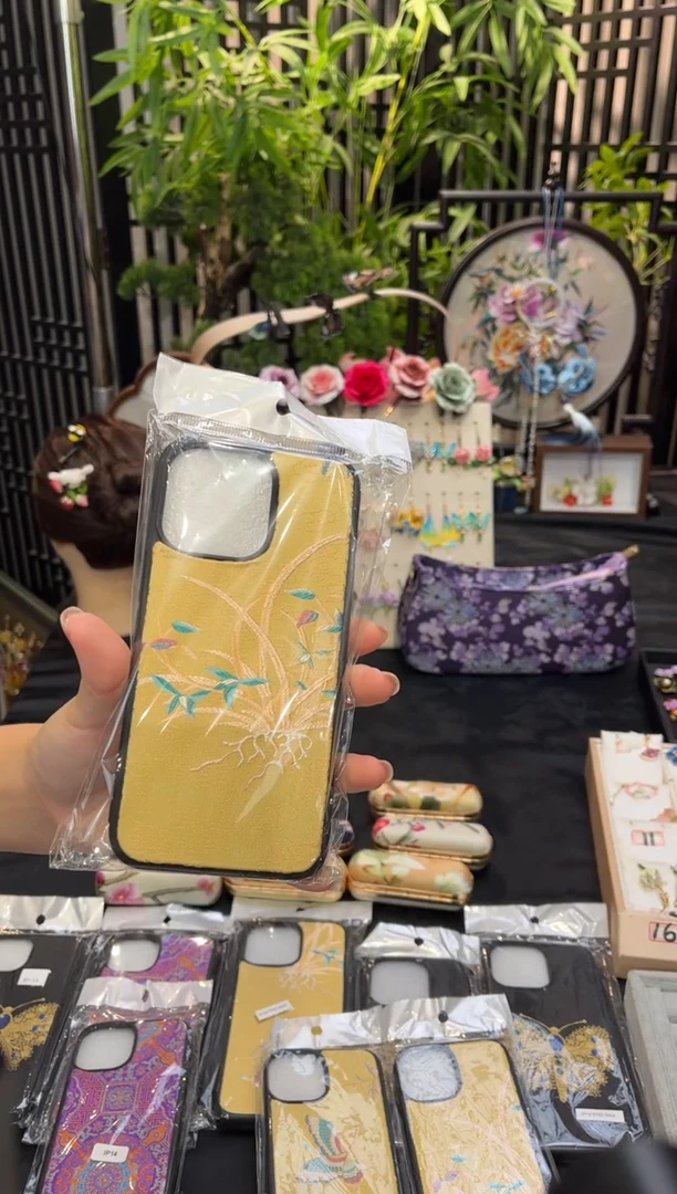 织绣C***苏非遗绒花手工饰品