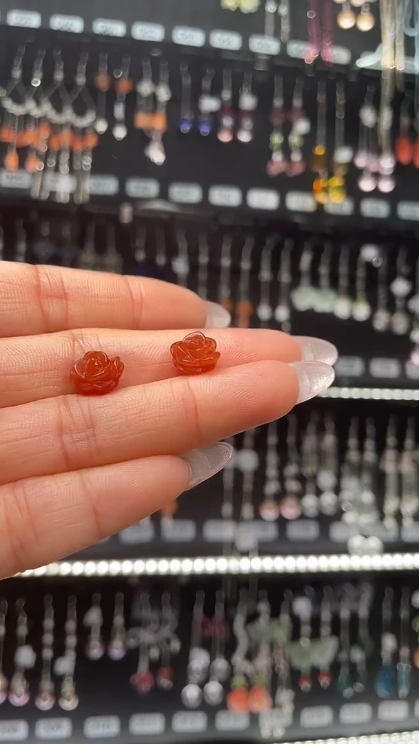 紫晶耳饰银S925镶嵌茉* 茉莉