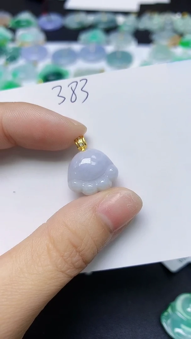 翡翠18K金镶嵌颈饰 天然缅甸翡翠A货