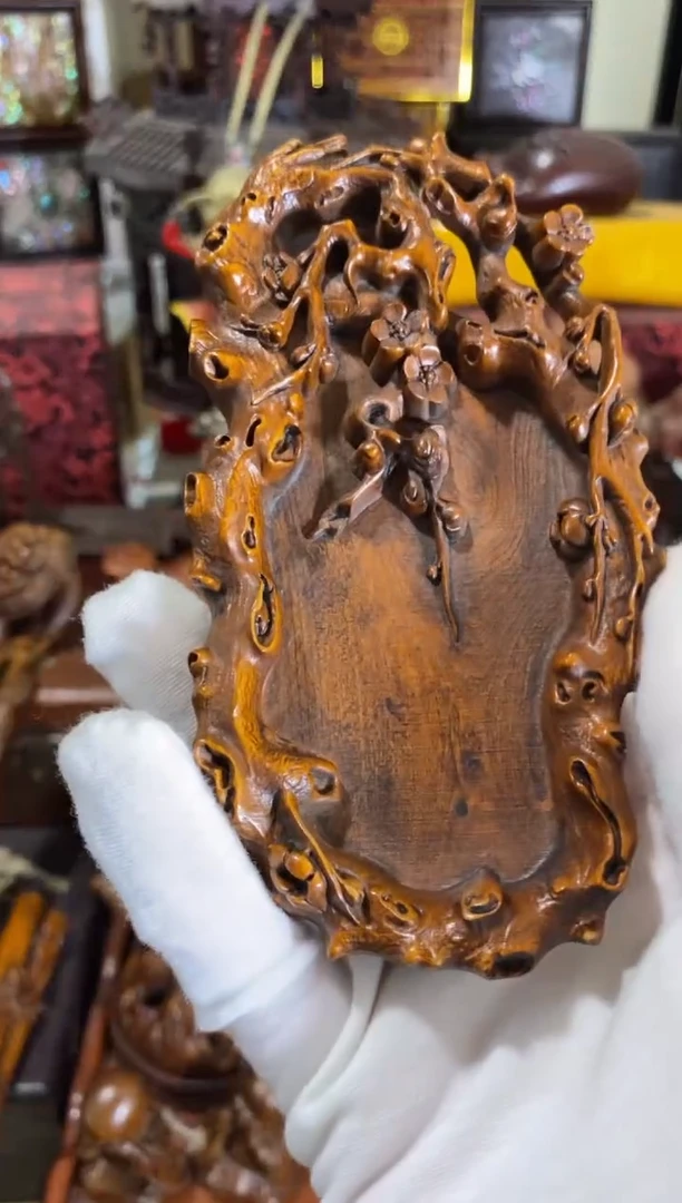 木小叶黄杨小件梅花笔洗