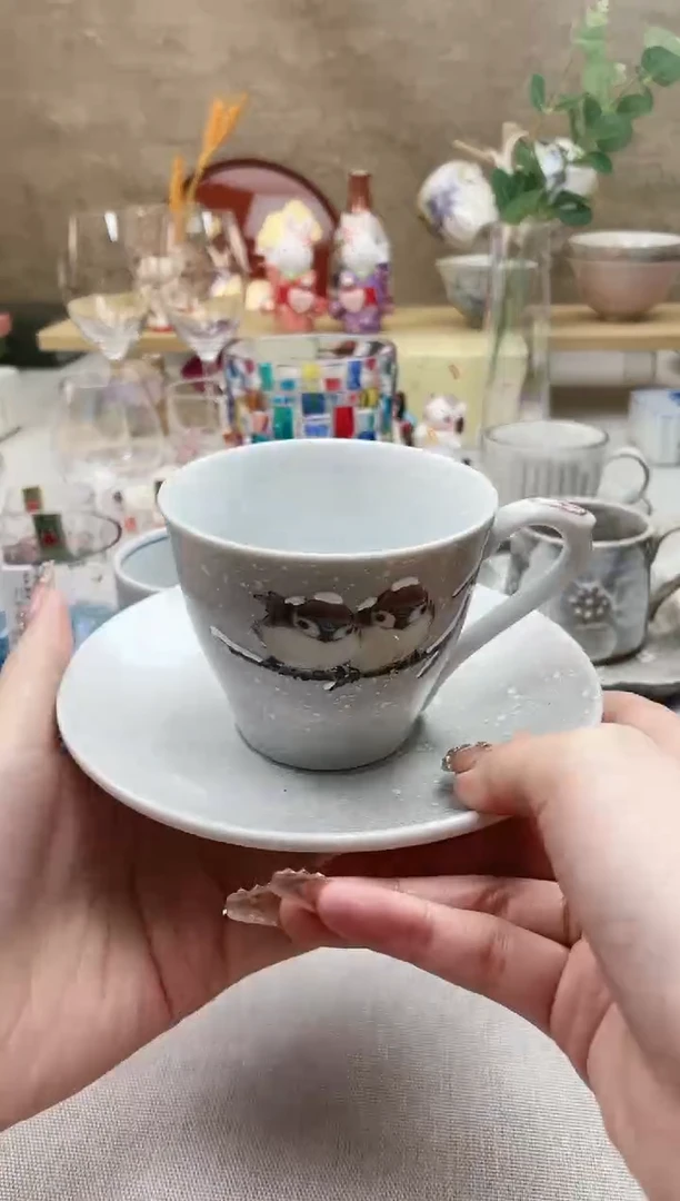【闪购商品】摆件/盘子/杯子喜雀登枝杯碟