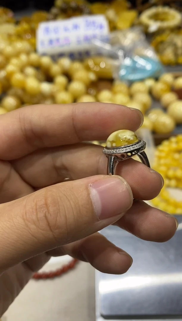 【闪购商品】琥珀戒指未镶嵌戒指