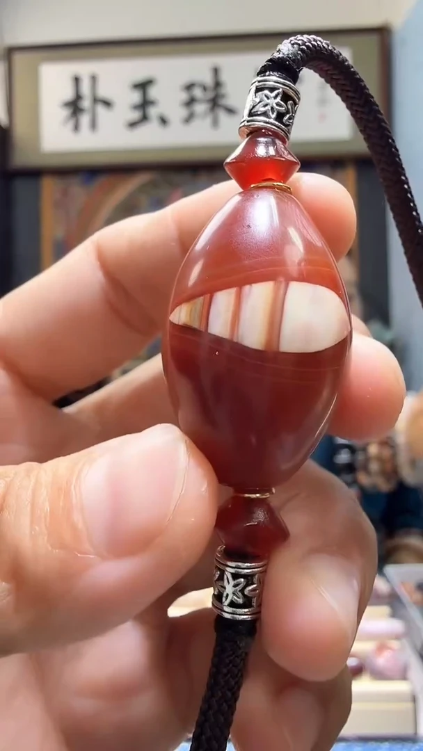 【闪购商品】玛瑙/玉髓颈饰未镶嵌橄榄31*20