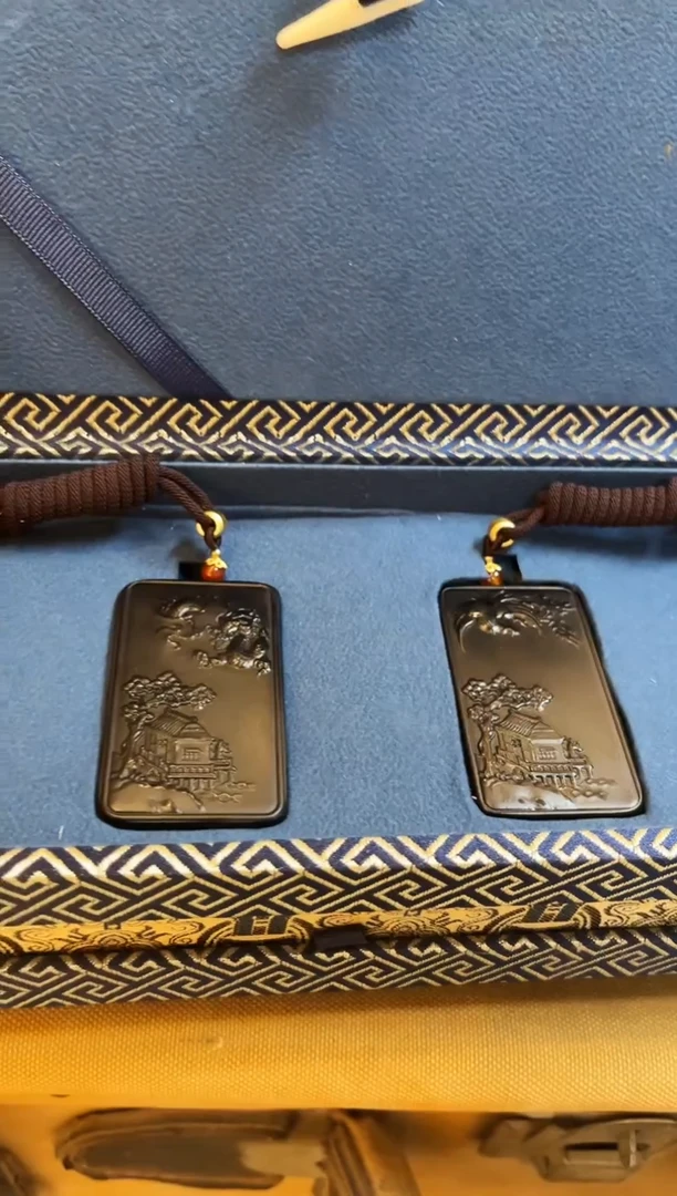 【闪购商品】和田玉玉牌未镶嵌和田玉龙凤对牌 M042