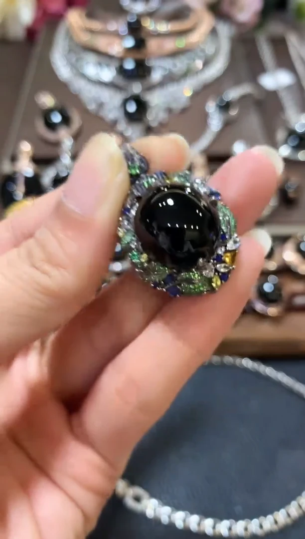 吊坠(不含链)18K金镶嵌翡翠m63