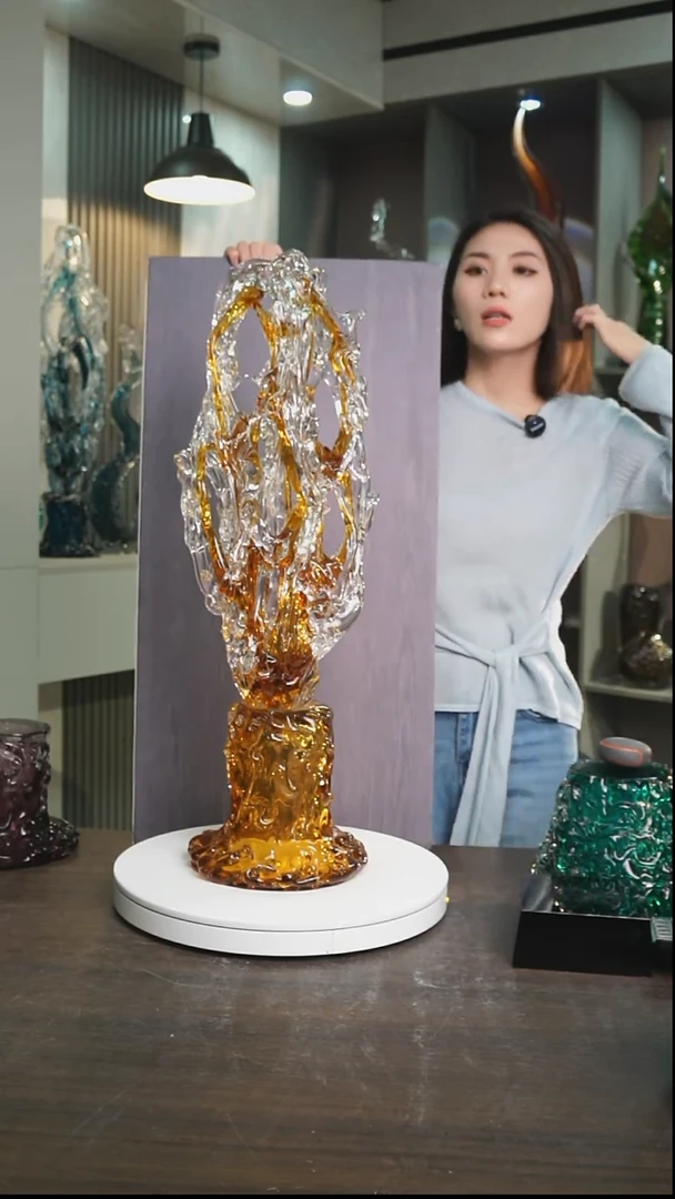 琉璃恒*牛琥珀金色太湖石