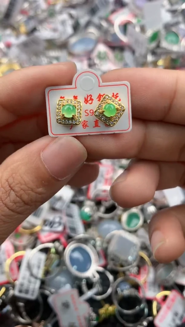 银S925镶嵌戒指翡翠111---7