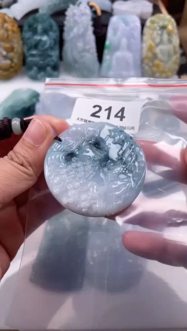【闪购商品】翡翠颈饰未镶嵌天然缅甸A货翡翠214微瑕