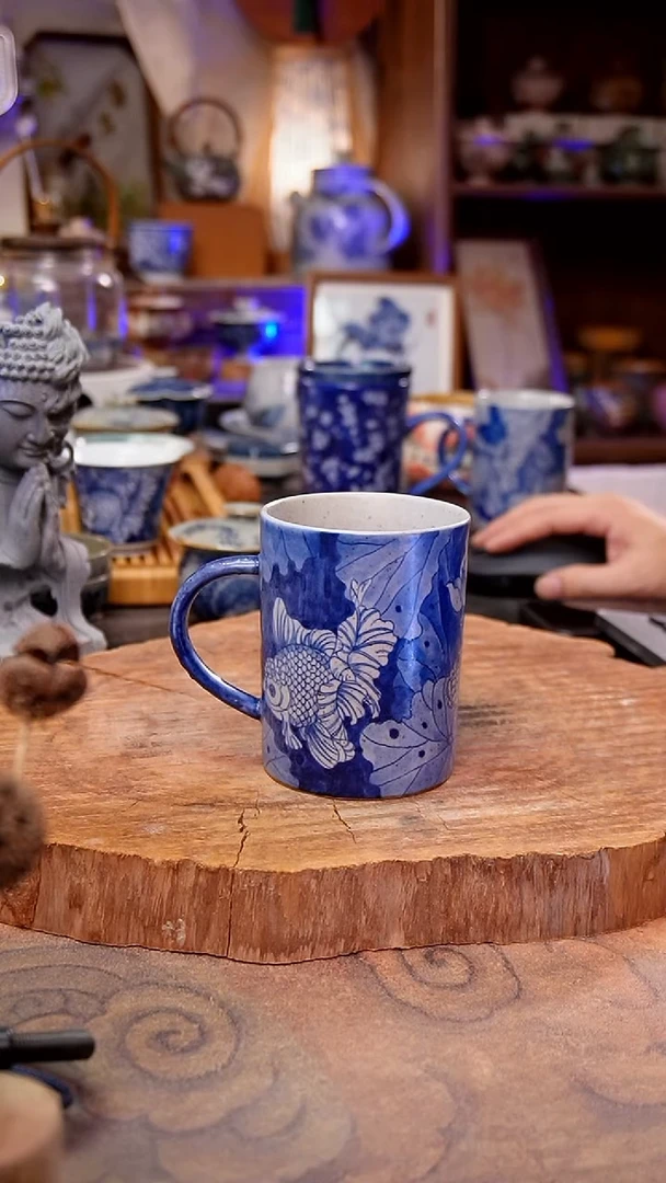 杯子金鱼手工手绘手工手绘