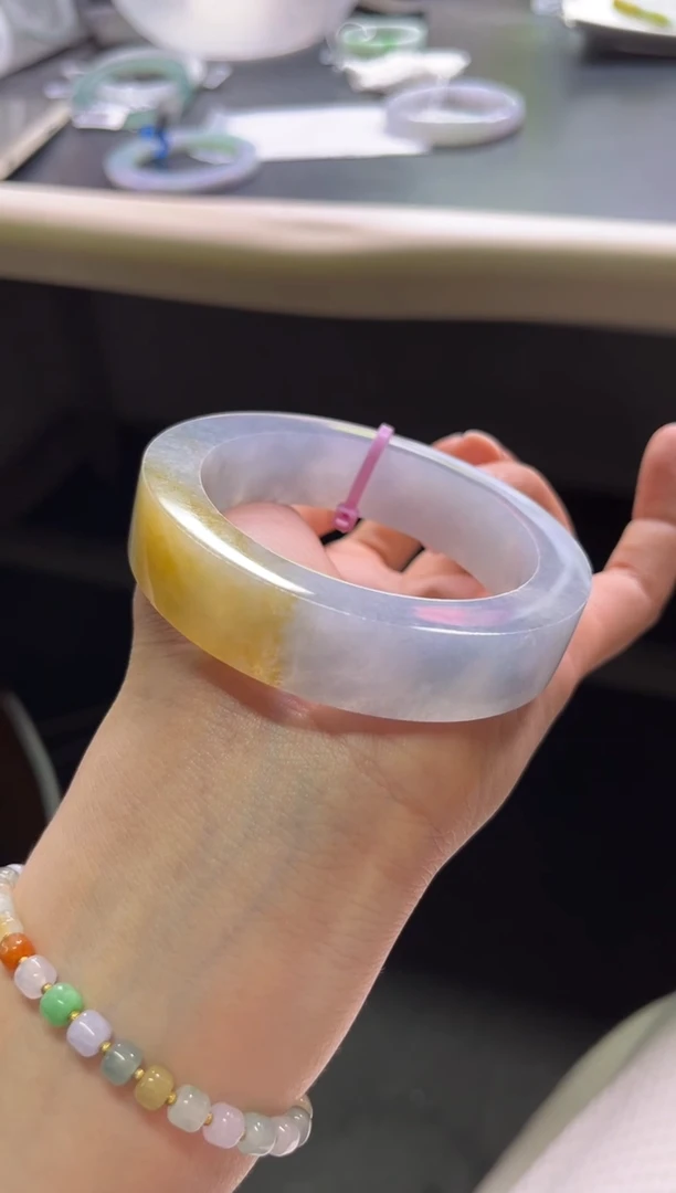 未镶嵌手镯定制翡翠梦幻星空58-63