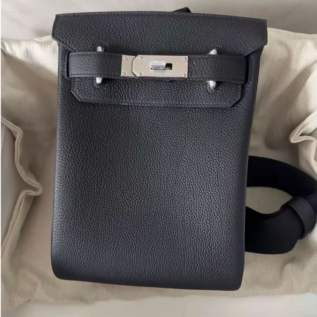 99新 Hermes/爱马仕 爱马仕HAC Ados黑银B单肩包8347007