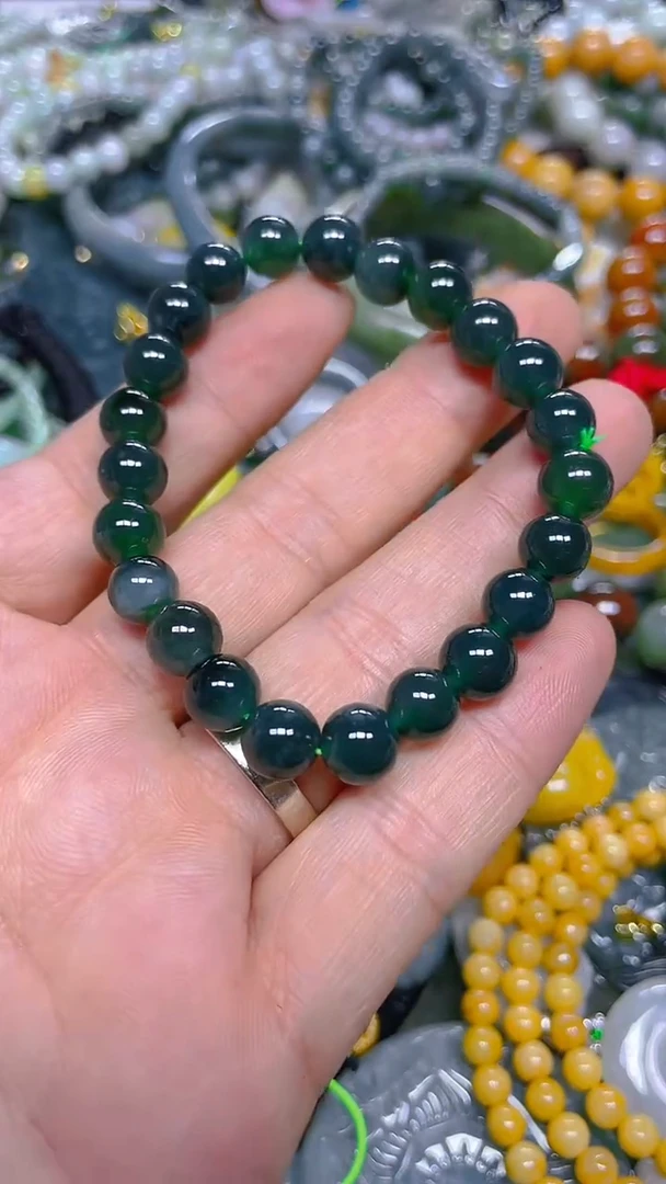 颈饰未镶嵌翡翠8mm/ B /翡翠A货，一件也是批发价