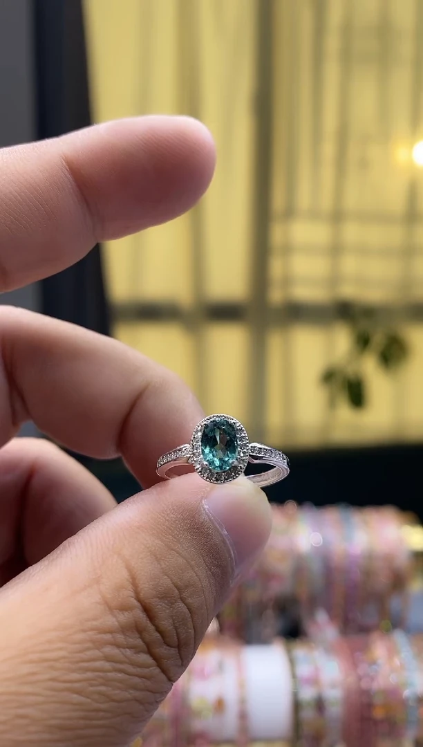 【闪购商品】碧玺戒指银S925镶嵌45354345354