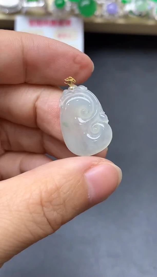 颈饰18K金镶嵌翡翠169-中国好珍宝