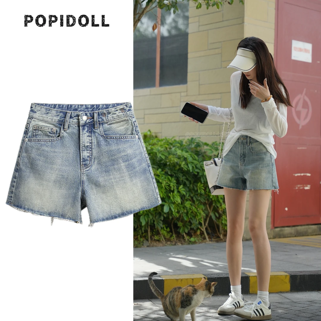 POP.昏晨四季-新款高腰三分时尚潮流短裤/1963