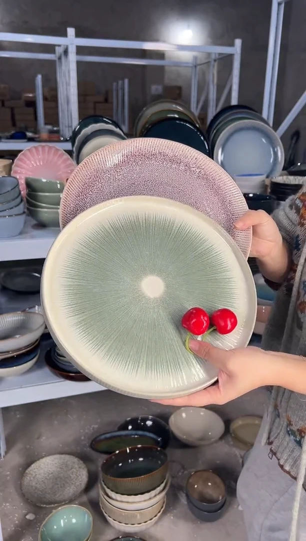 陶瓷外贸尾货瑕疵满20包邮X2大盘10.5英寸