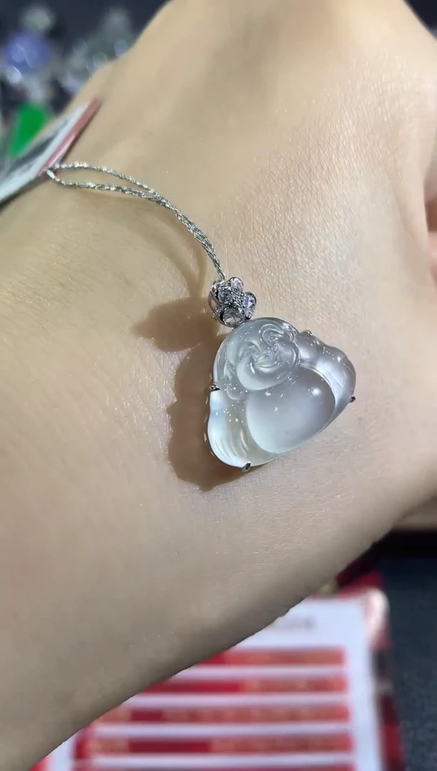 吊坠(不含链)18K金镶嵌翡翠C6翡翠