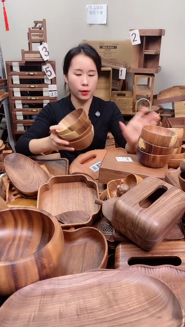 木 南美胡桃木碗13*6cm  A