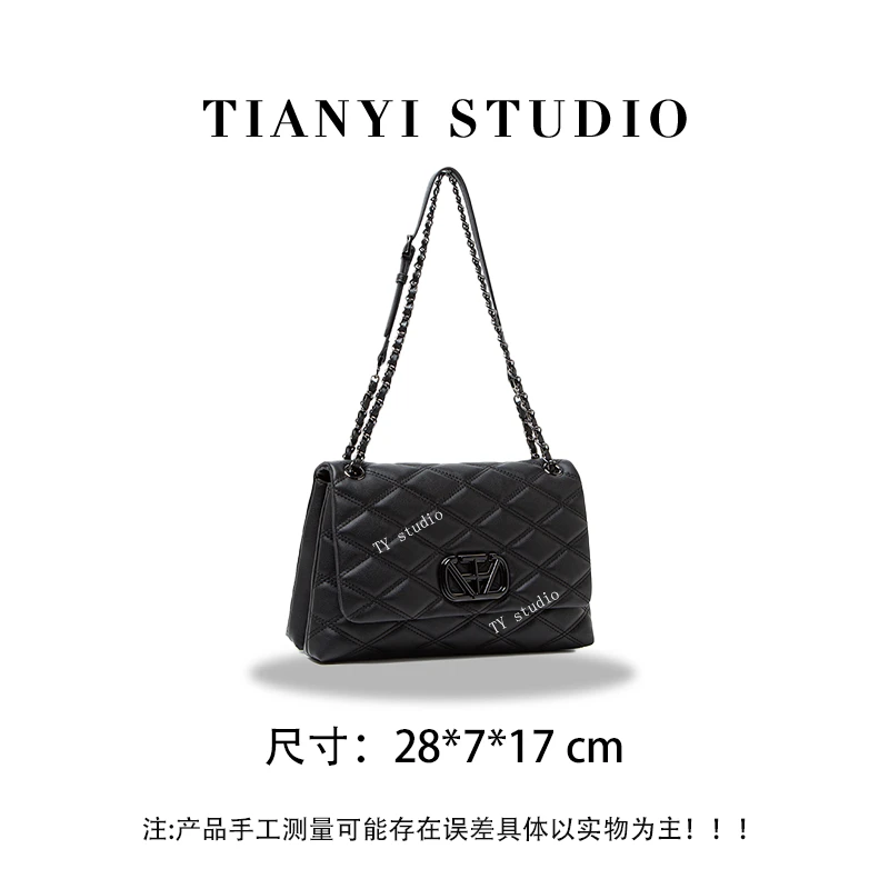 【TY】QYX-9962-黑色  轻奢高级单肩斜跨韩版链条女包包