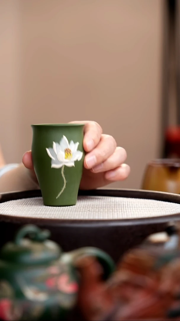茶壶紫砂民国绿闻香杯白莲