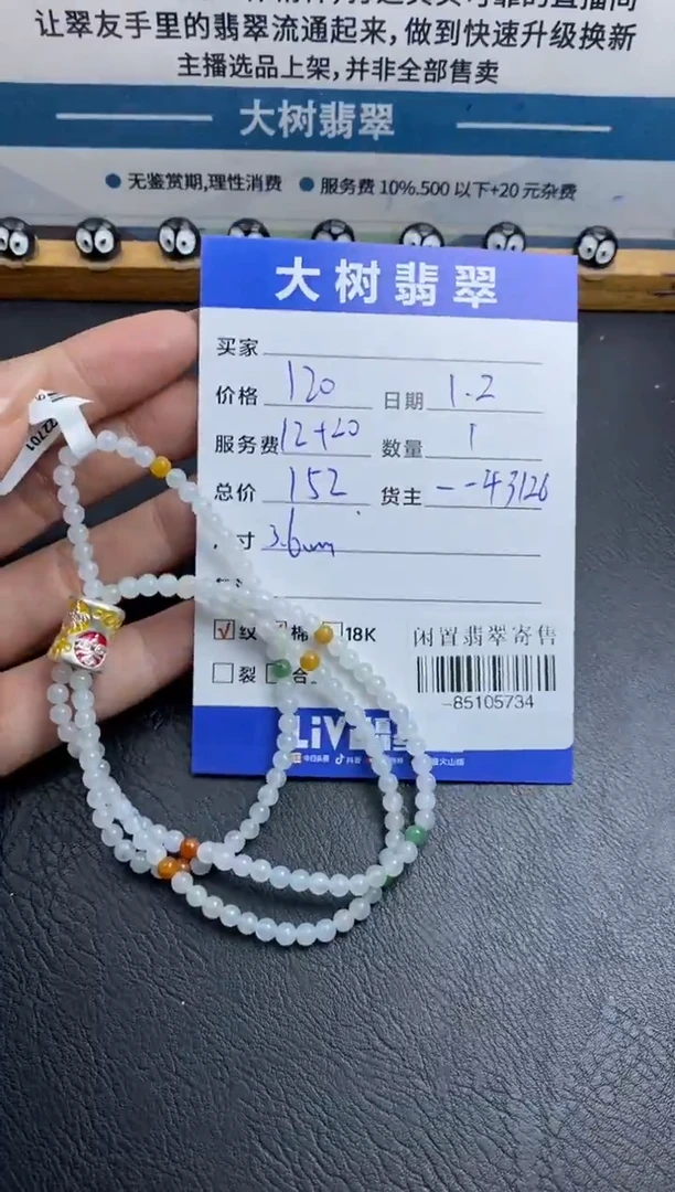 颈饰未镶嵌翡翠珠串多人-85105734