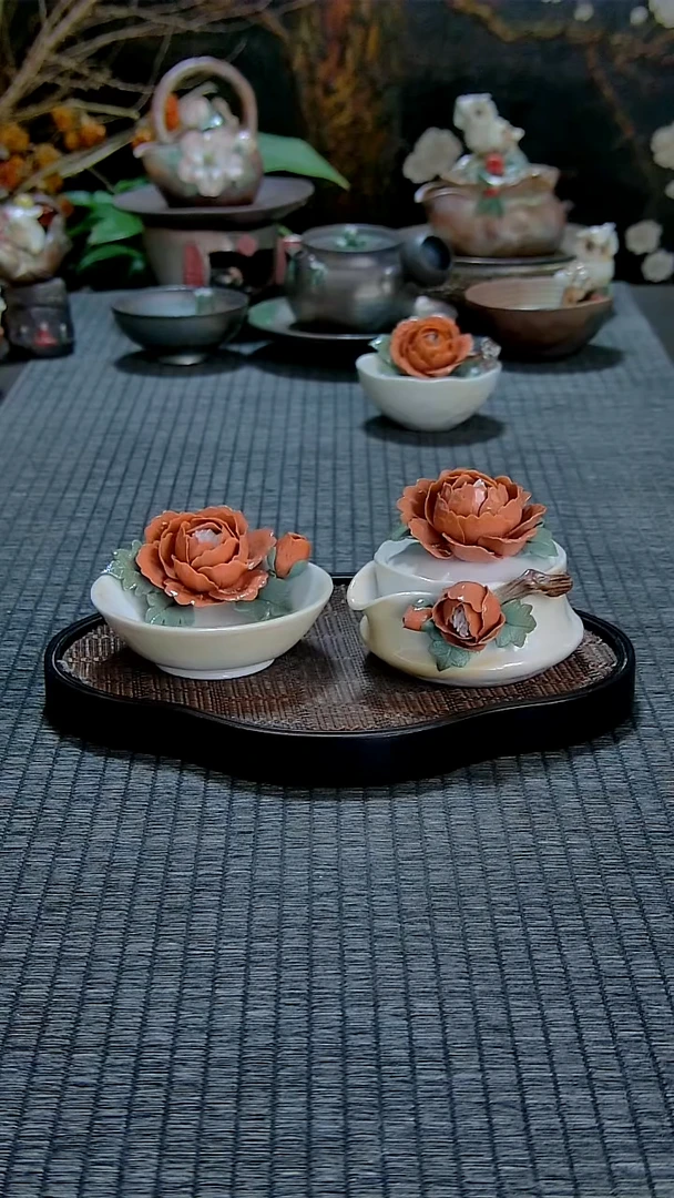 牡丹套装柴烧烧