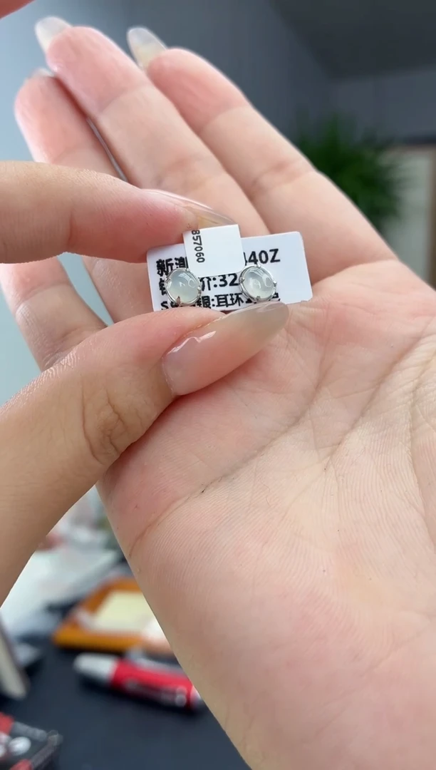 银S925镶嵌翡翠耳饰111111111111