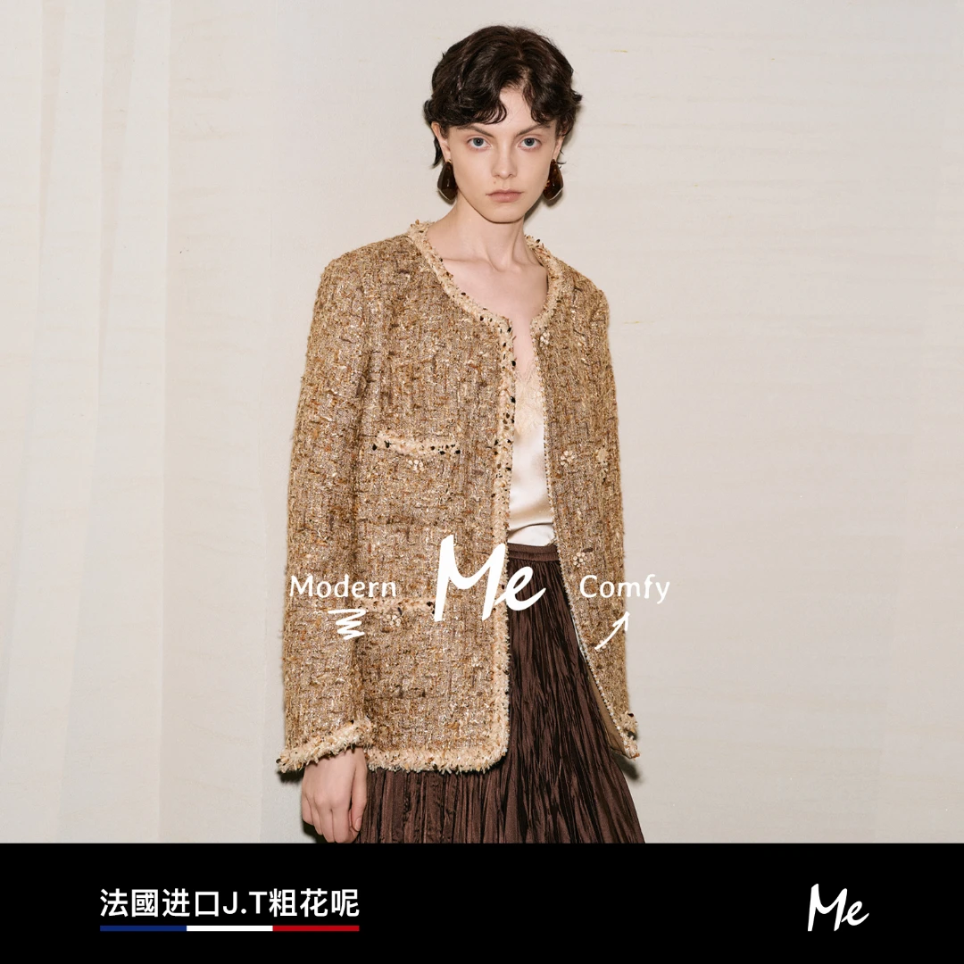 ME【中古金碧小香】法国进口J.T粗花呢高奢千金小香风外套MESS0084