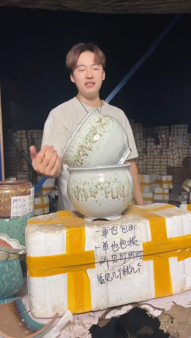紫砂花盆宜兴紫砂粗陶花盆20*17